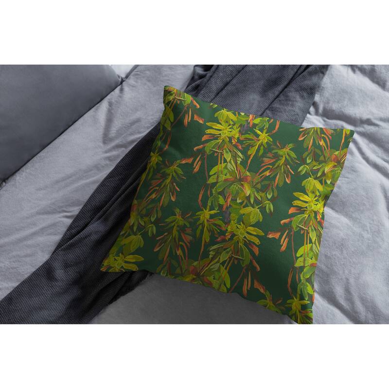 RHODODENDRON DARK GREEN Accent Pillow By Becky Bailey Bed Bath