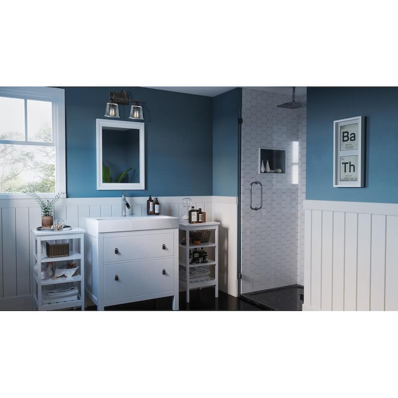 Nicholas 2-Light Bathroom Vanity Light in Earth Black