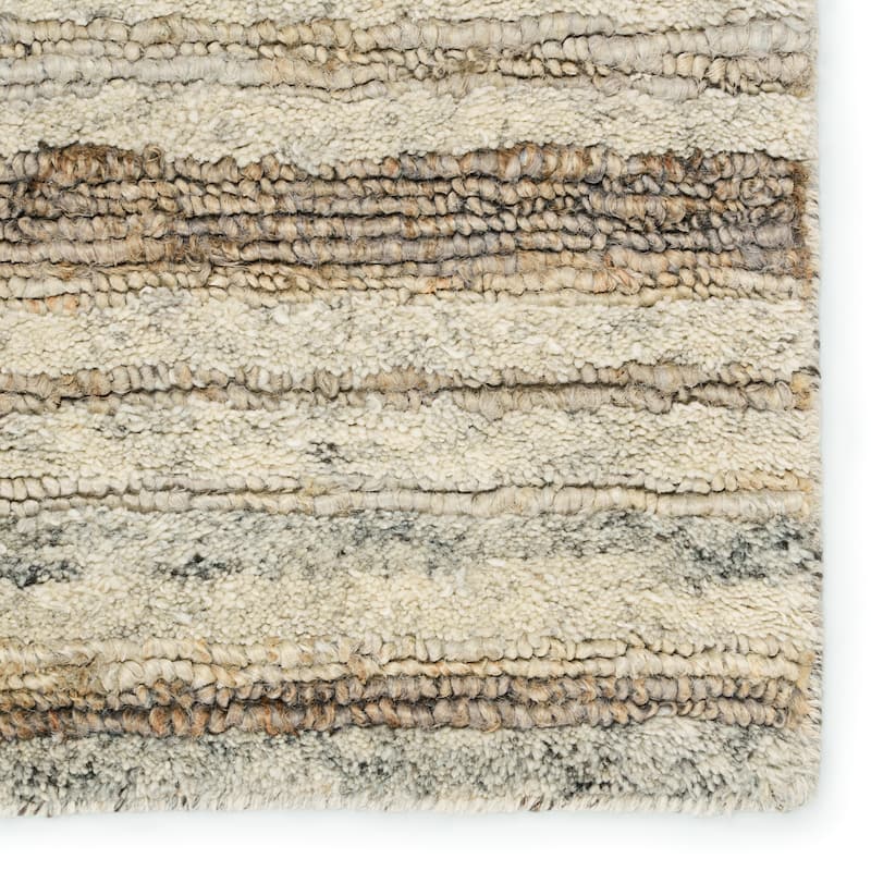 Alvaro Handmade Striped Cream/ Gray Area Rug