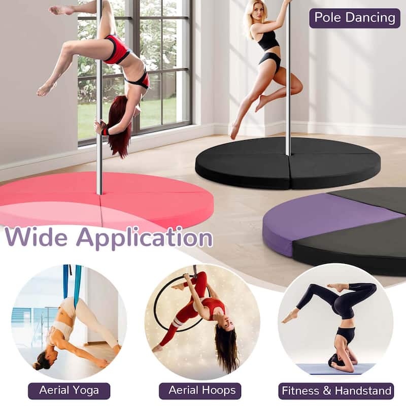 Costway Pole Dance Crash Mat Round Portable Yoga Mat with EPE Foam - See Details