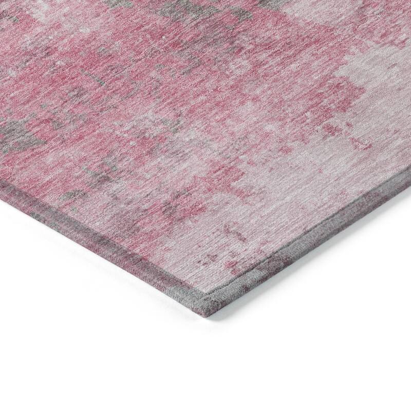 Machine Washable Indoor/Outdoor Abstract Blend Chantille Rug