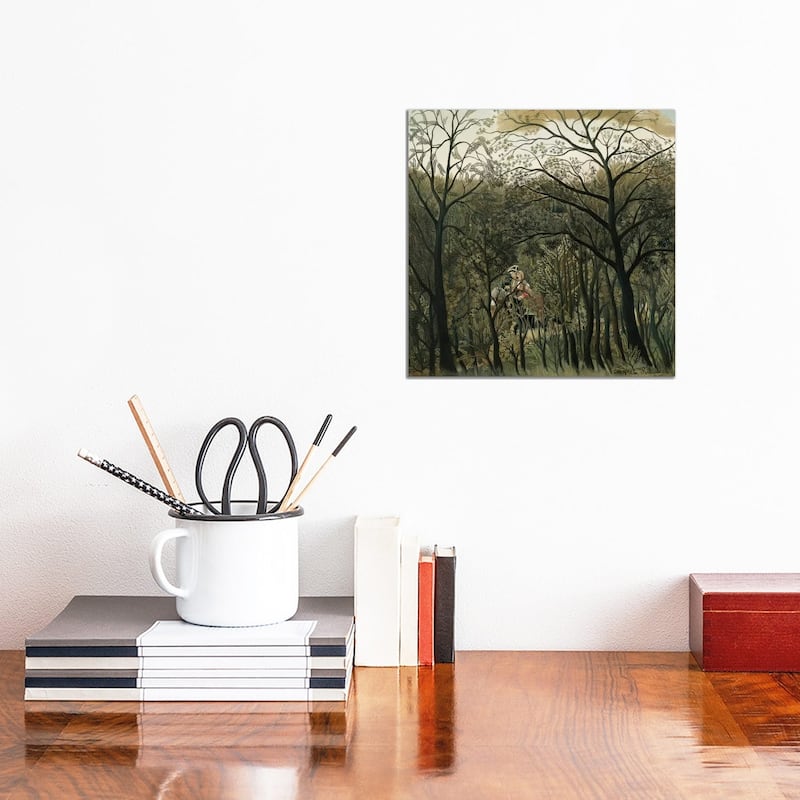 iCanvas "Rendezvous In The Forest, 1889" by Henri Rousseau Canvas Print - 12x12x0.75