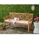 preview thumbnail 1 of 11, SAFAVIEH Outdoor Del Mar 3-Seat Bench with Cushion Brown/Beige