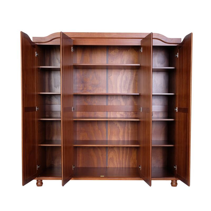 100% Solid Wood Kyle 4-Door Wardrobe Armoire by Palace Imports