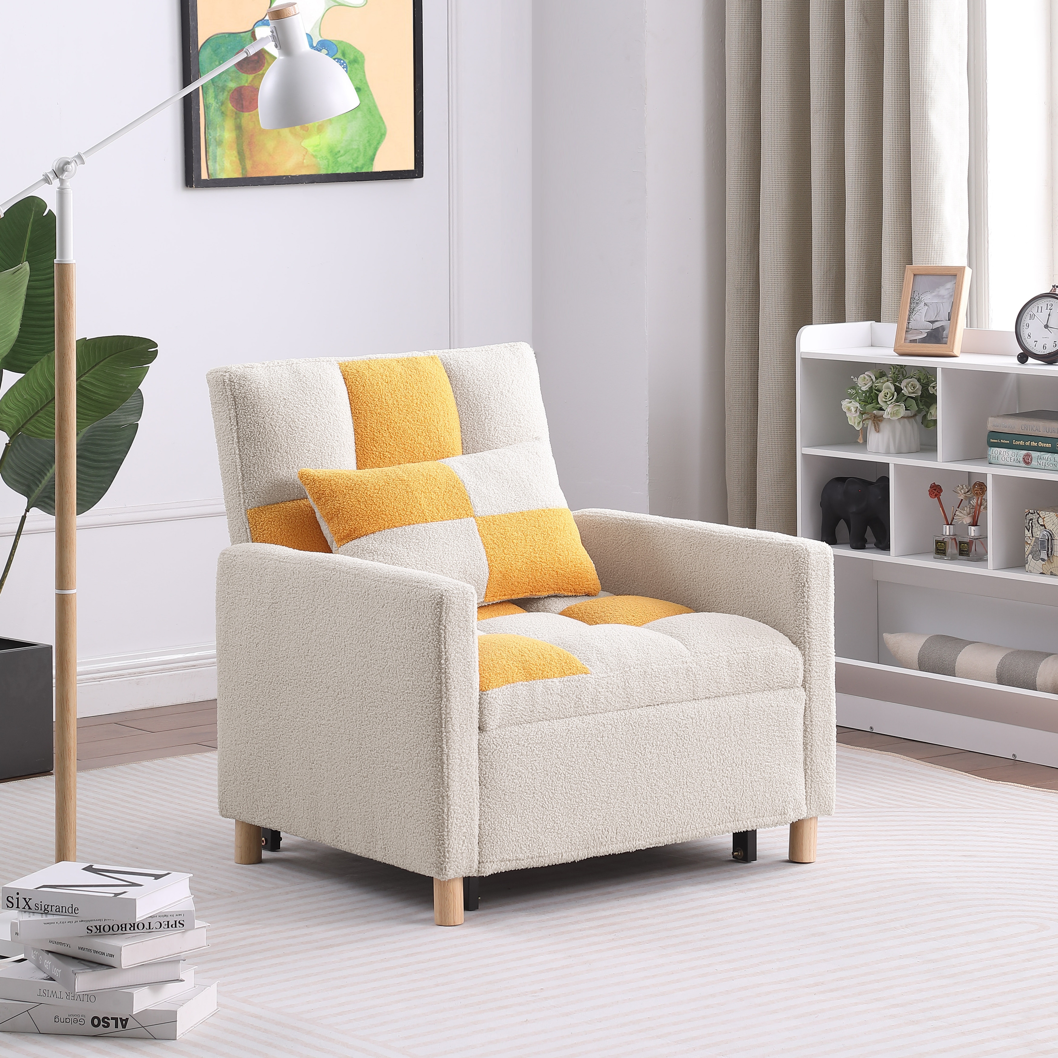 Convertible Sleeper Sofa Chair Bed Adjustable Chair with Pillow