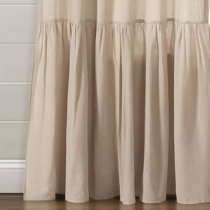 Lush Decor Farmhouse Faux Linen Tab Top Window Curtain Panel (Single Panel) - 84" x 40" - 84" x 40"