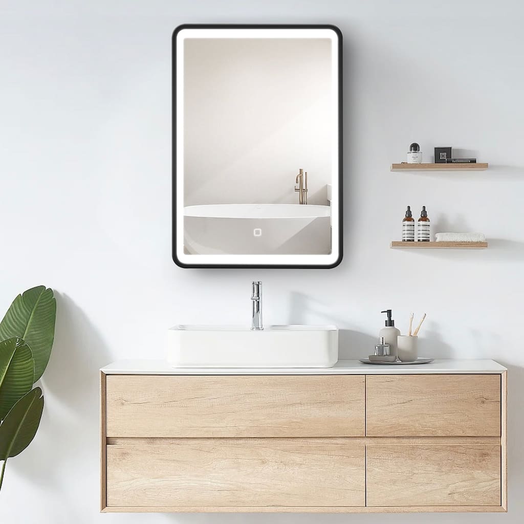 Rectangular Metal Medicine Cabinet with Mirror