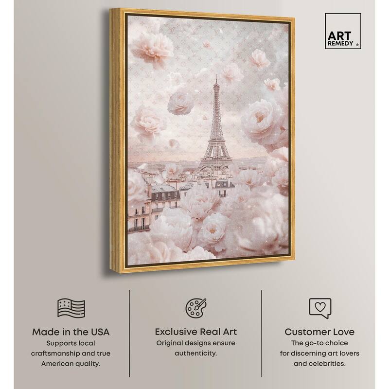 Raining Petals in Paris Canvas by Art Remedy