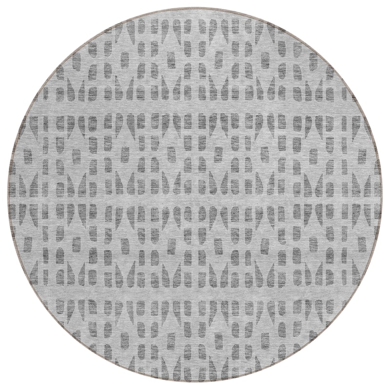 Machine Washable Indoor/ Outdoor Contemporary Imprints Chantille Rug