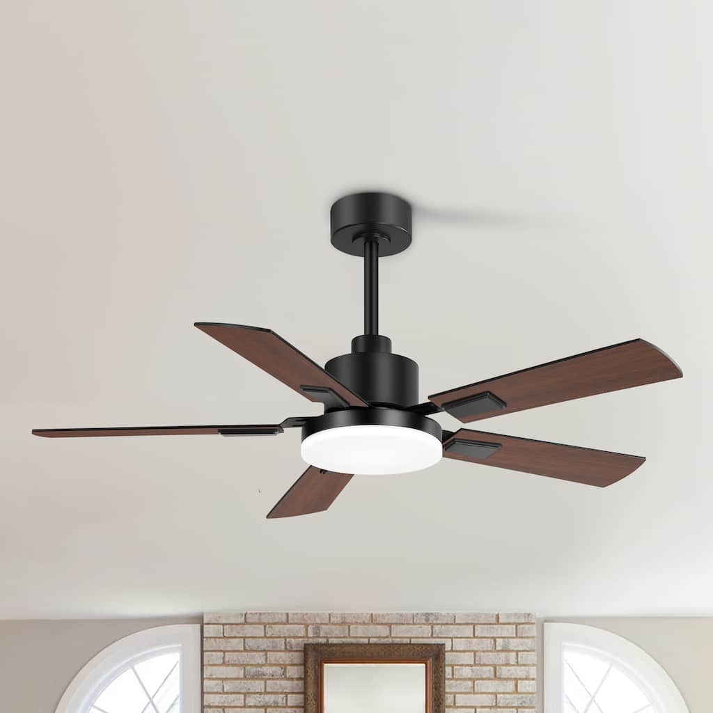 48/52/60-inch Modern Ceiling Fan with LED Light and Remote (3/5/6 Reversible Blades)