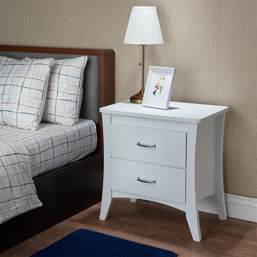 Vexa White 2-Drawer Nightstand