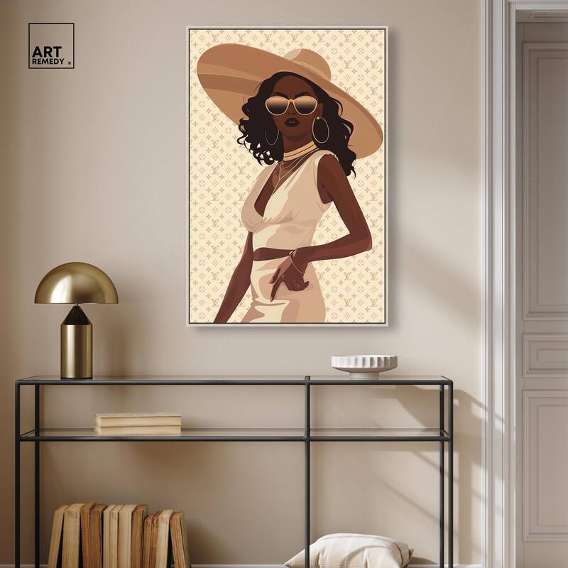 Stylish Gal in Tans Canvas by Art Remedy