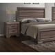 Lyndon Tropical Wood Nightstand with 2 Drawers in Weathered Gray Grain