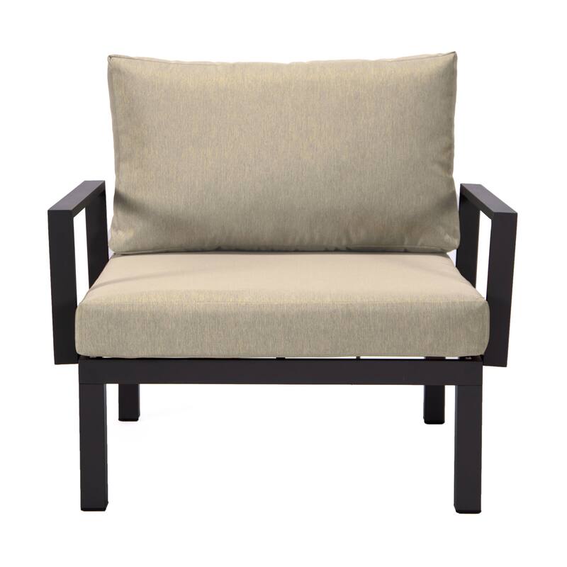 LeisureMod Hamilton Modern 2-Piece Accent Arm Chair with Removable Cushion, 2-Seater Sofa for Home Outdoor Patio Porch Garden