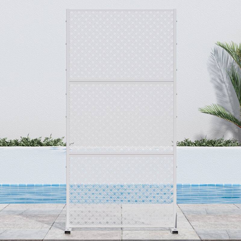Outdoor Privacy Screen Metal Privacy Screen Panel Free Standing - 72*35