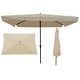 preview thumbnail 8 of 19, 10 x 6.5ft Rectangular Patio Umbrella Outdoor Market Umbrellas Tan