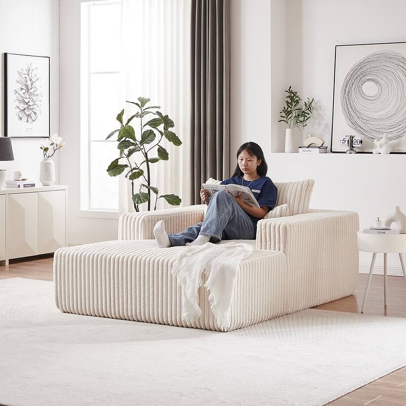 75 Inch Corduroy Sponge Sofa Lounge Chair