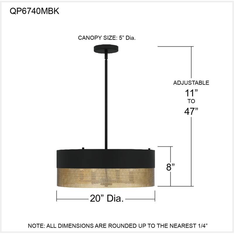 Alani 4-Light Matte Black Pendant Light