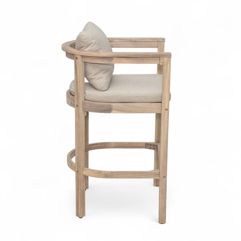 Christopher Knight Home - Lyona Acacia Wood Outdoor Bar Stool (Set of 2)