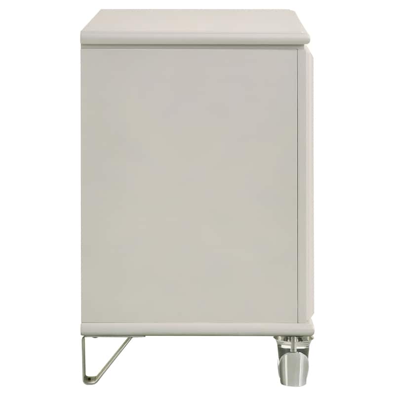 Gwendolyn Pearl White 2-drawer Nightstand Bedside Table