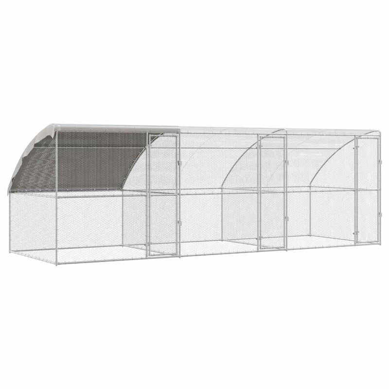 vidaXL Chicken Cage Silver 400/600/800 x 200 x 198.5 cm Galvanized steel