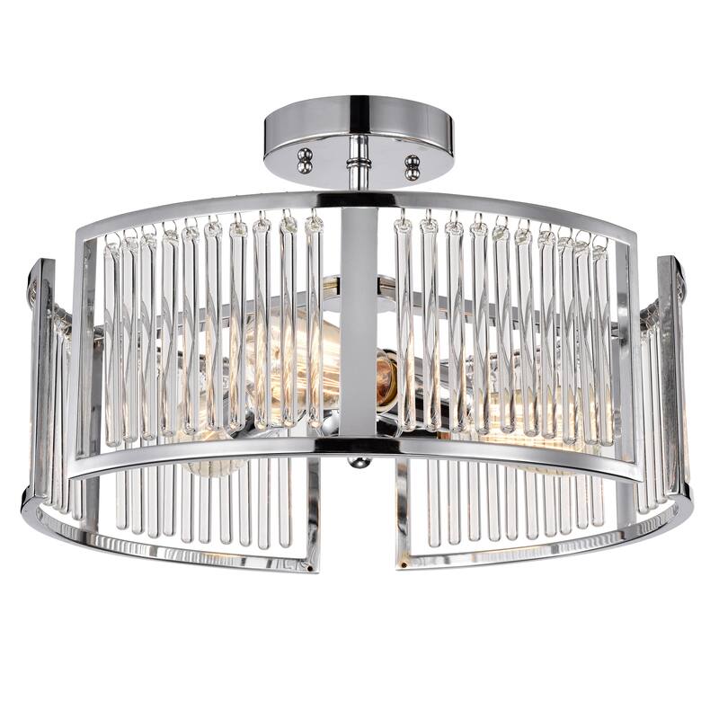 3-light Semi-Flush Mount - Chrome