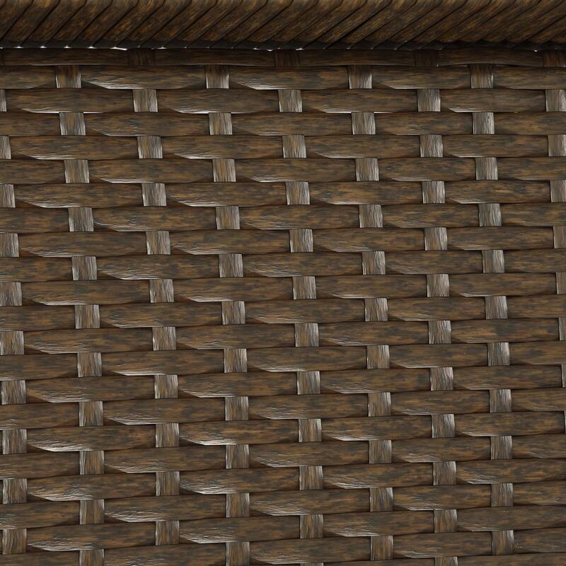 Rectangular Wicker Outdoor Coffee Table With Glass Top