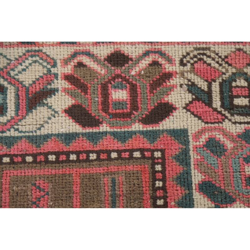 Hand Knotted Oriental 100% Wool Carpet Traditional All-Over Pink Bakhtiari Area Rug - 9' 3'' X 4' 8''