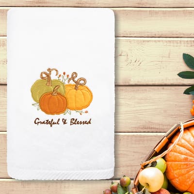 Authentic Hotel and Spa Grateul & Blessed - Embroidered Luxury 100% Turkish Cotton Hand Towel