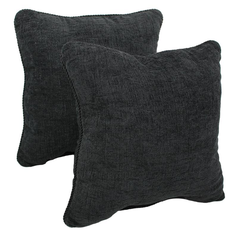 Blazing Needles 18-inch Chenille Corded Throw Pillow (Set of 2)