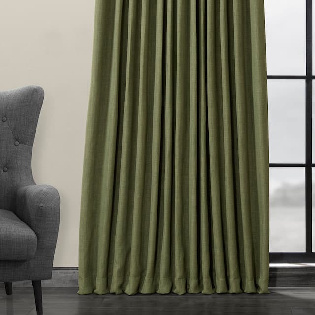 Exclusive Fabrics Faux Linen Extra Wide Room Darkening Curtain Panel