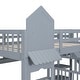 preview thumbnail 36 of 34, Full Over Full Castle Style Bunk Bed Kids Bed with 2 Drawers 3 Shelves and Slide Kids Furniture, Blue