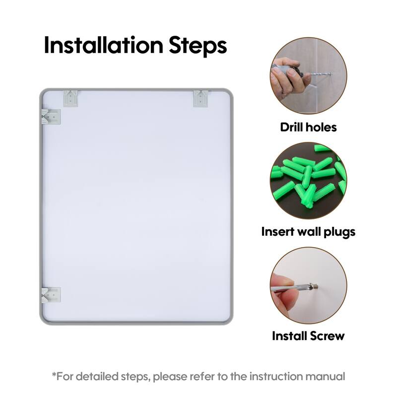 Modern Bathroom Rectangular Wall Mounted Anodized Aluminum Framed Vanity Mirror