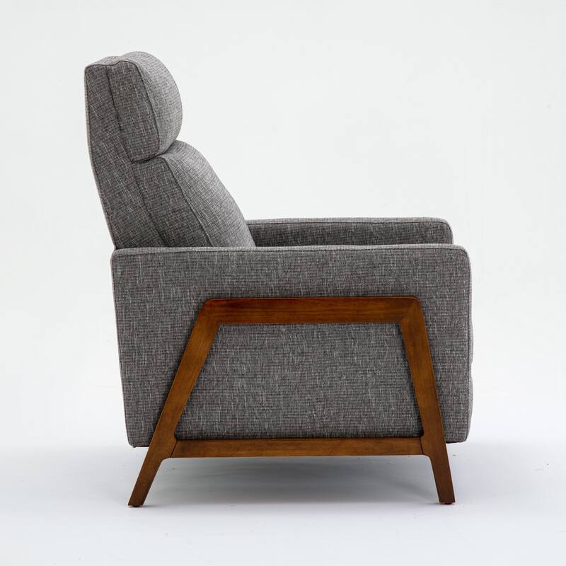 Modern Upholstered Recliner with Soft Thick Cushions, Solid Wood Frame
