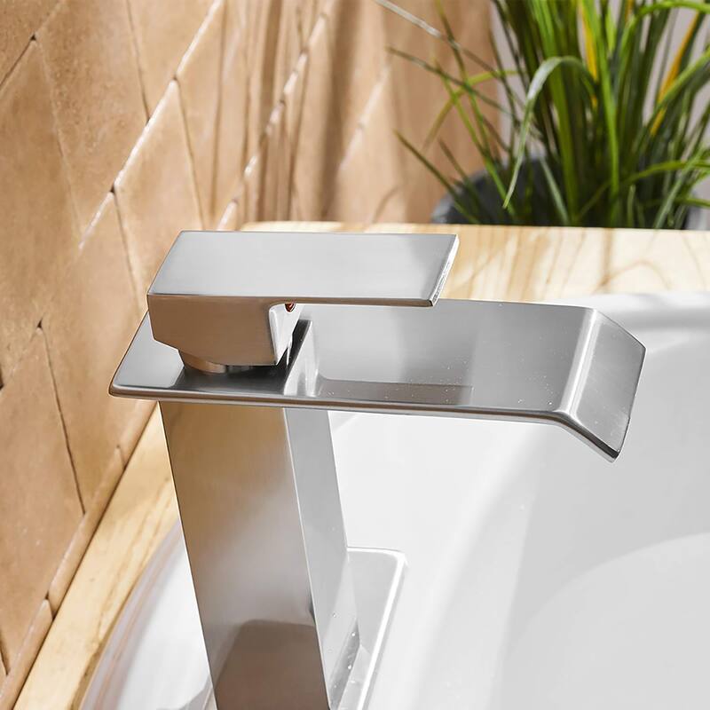 Chrome Waterfall Widespread Bathroom Sink Faucet