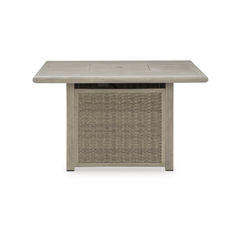 Signature Design by Ashley Carisbo Beige Fire Pit Table - 42" W x 42" D x 25" H