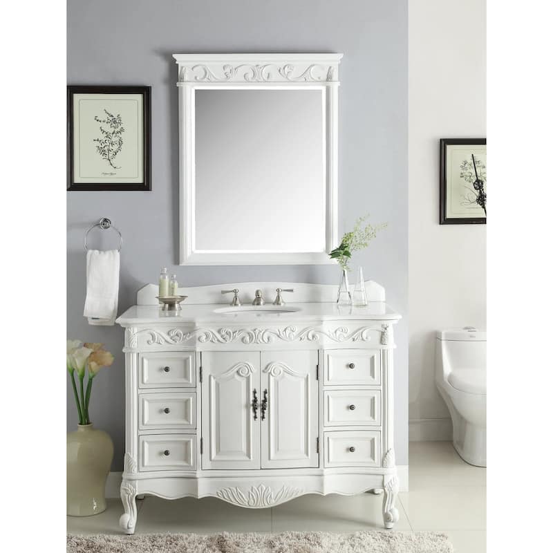 42" Benton Collection Antique White Beckham Bathroom Sink Vanity