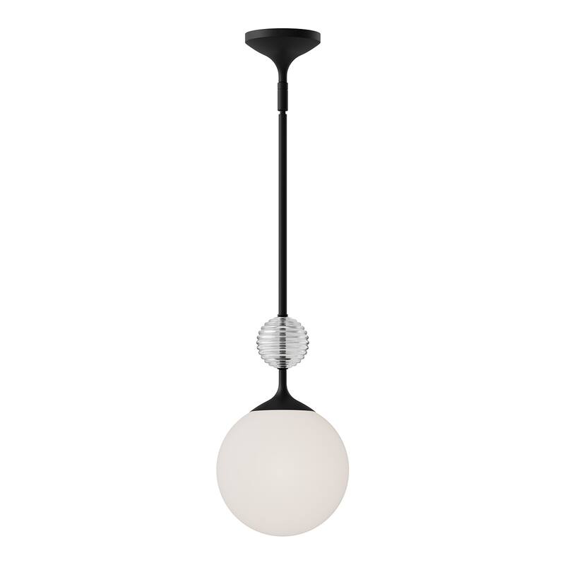 Alora Lighting PD415308 Celia 13" Wide Pendant - Matte Black / Opal Glass