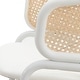 preview thumbnail 12 of 13, Ervilla Modern Stylish Side Chair with Rattan Back and White Steel Legs for Dining Room & Kitchen, Set of 4