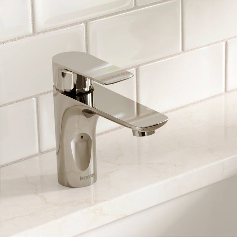 Karran Kayes single Hole Single Handle Basin Bathroom Faucet with Matching Pop-up Drain