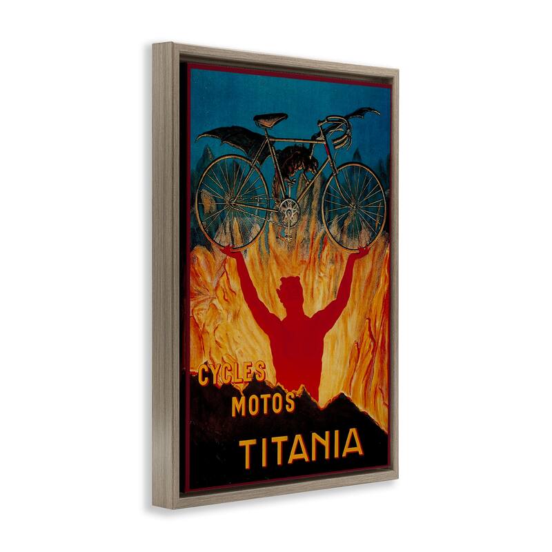 Stupell Vintage Dragon & Bicycle Framed Floater Canvas Wall Art Design By Marcus Jules