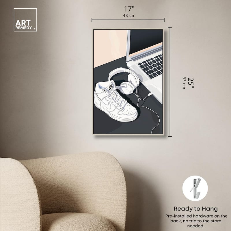Laptop Sneaker Study Canvas by Art Remedy