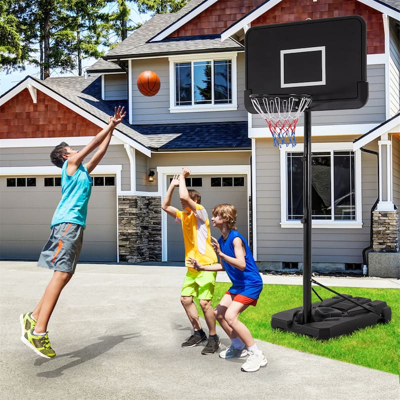 Gymax 6.5-10 FT Adjustable Portable Basketball Hoop w/ 44 Inch