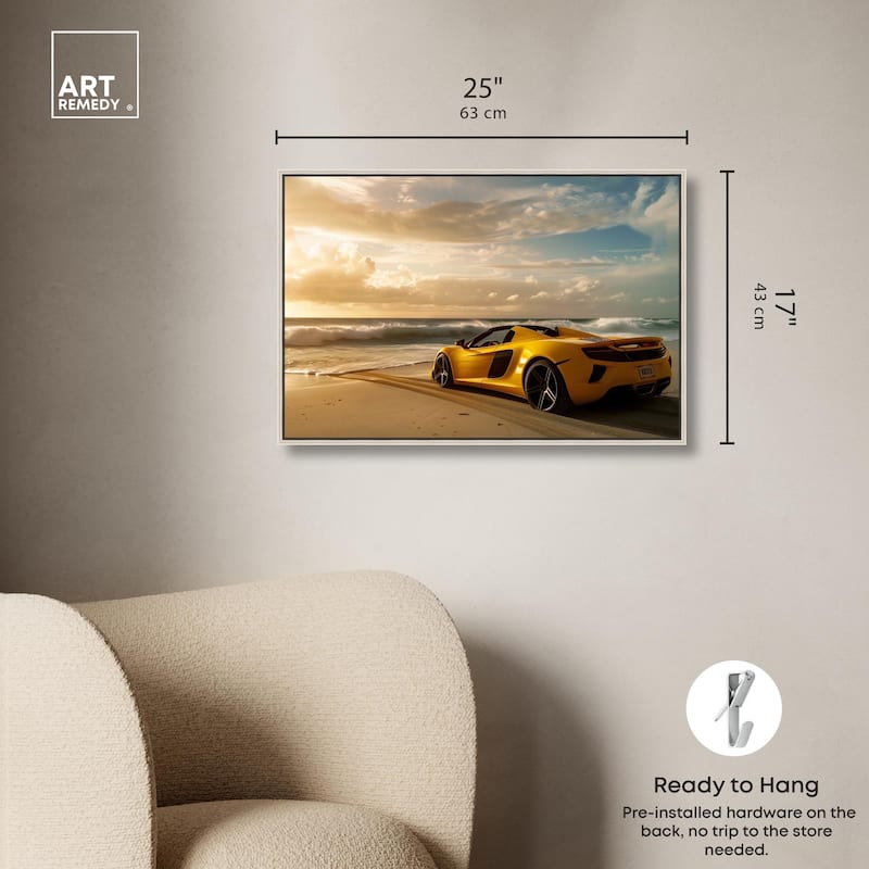 Beach Sports Car Canvas by Art Remedy
