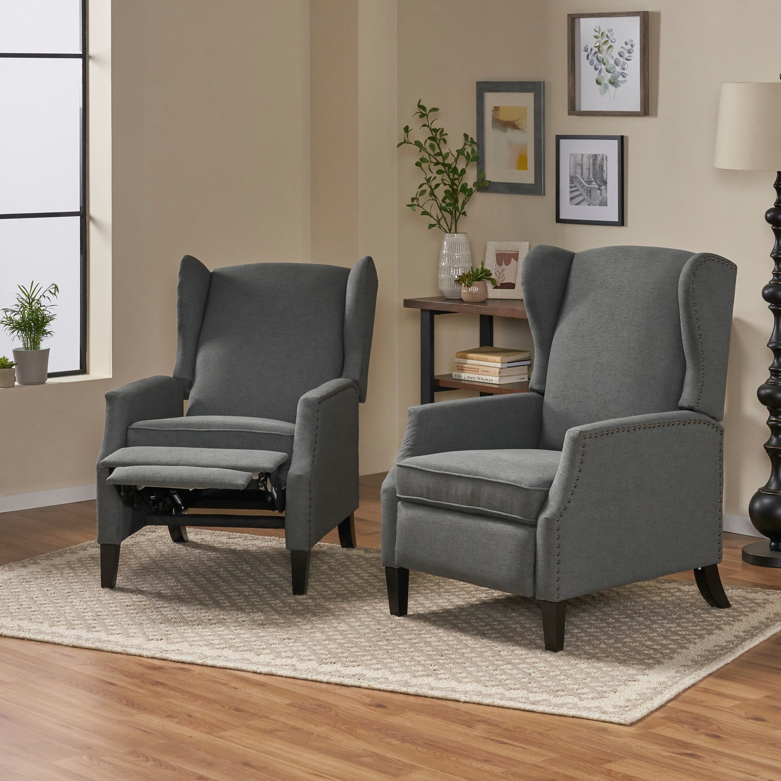 Wescott wingback fabric recliner club 2025 chair by christopher knight home
