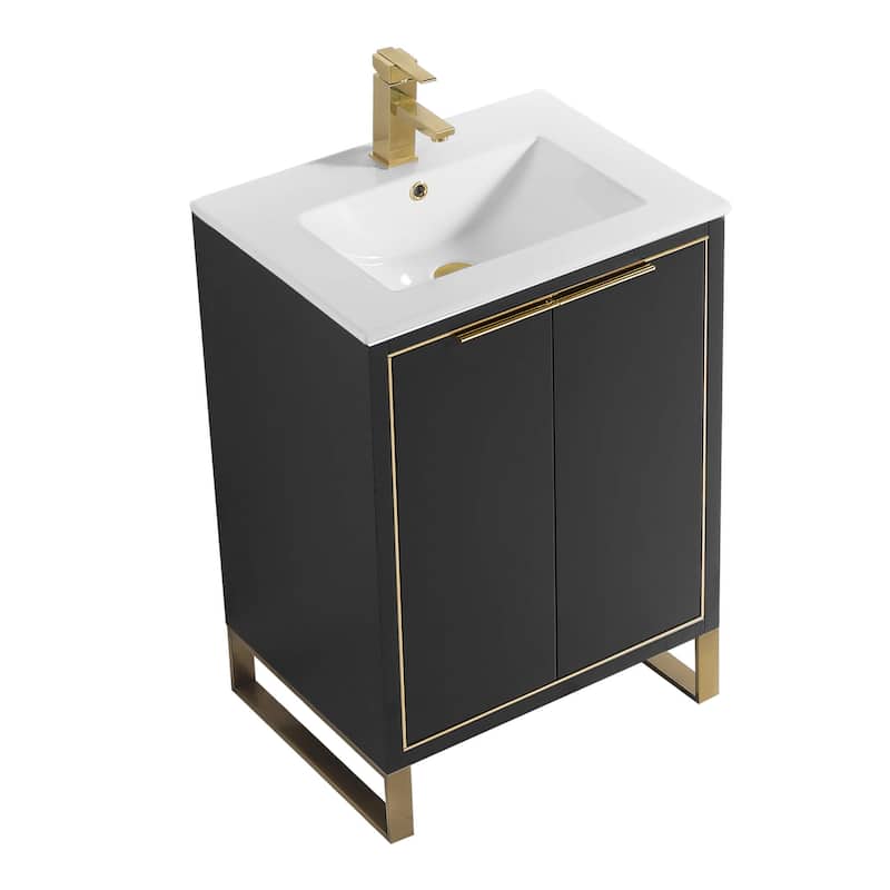 Fine Fixtures Opulence Collection Bathroom Vanity with White Ceramic Sink