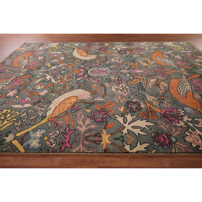 Animals Design Ziegler Indian Large Area Rug Handmade Wool Carpet - 9'10"x 13'8"