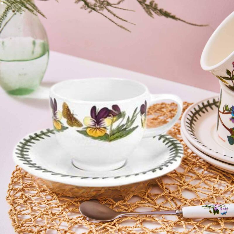 Portmeirion Botanic Garden Espresso Cup and Saucer Set - 3.5 oz