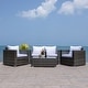 preview thumbnail 12 of 52, SAFAVIEH Outdoor Patio Furniture Machie 4-Piece Conversation Set