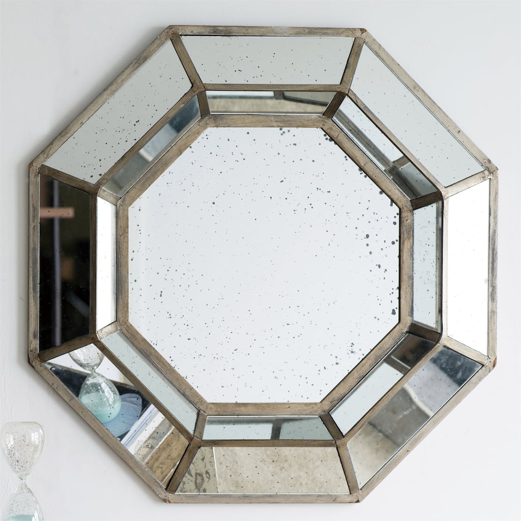 Modern Oversized Silver Octagon Accent Mirror
